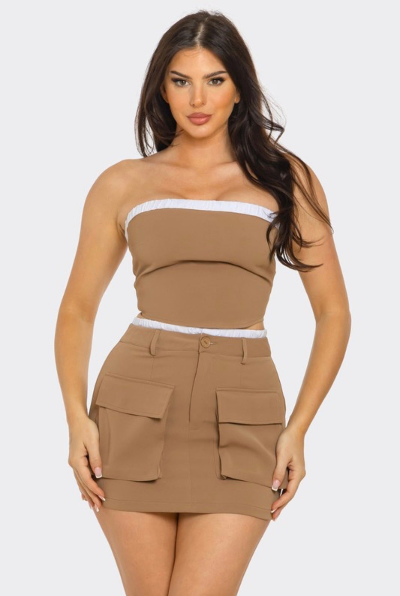 Taupe Skirt Set
